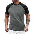 thumbnail image 1 of Afdoent T Shirts For Men Classics Herren Raglan Contrast Tee T Shirt Streetwear, 1 of 4