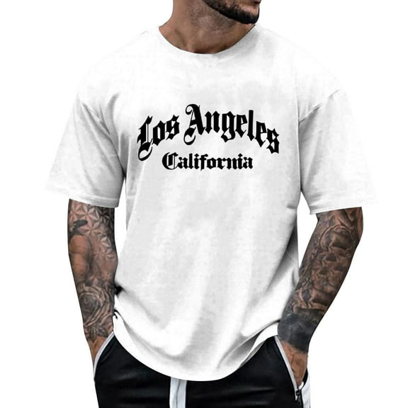 Afdoent T Shirts For Men Male Casual Short Sleeve T Shirt With Print Crew Neck With Slight Stretch Regular Fit Pullover Style Fashion Tee Shirts