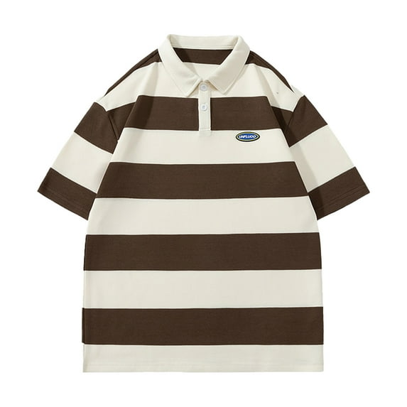 Afdoent T Shirts For Men Male Color Block Striped Short Sleeve T Shirt Casual Loose Fit Summer Top Fashionable Lightweight Tee Streetwear