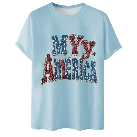 Afdoent T Shirts For Men Male Independence Day Print Graphic T Shirts Casual Loose Fit Short Sleeve Crew Neck Summer Tops For Daily Wear Classic Tee