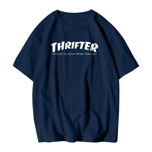 Afdoent T Shirts For Men Male Letter Printed Short Sleeve Crew Neck T Shirt With Floral Fashion Trend Bottom Shirt Streetwear