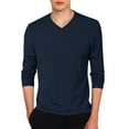 thumbnail image 1 of Afdoent T Shirts For Men Male Slim Fit Lightweight V Neck Long Sleeve T Shirt Casual Layering Top Comfort Tee Shirts, 1 of 4