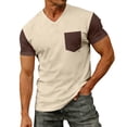 thumbnail image 1 of Afdoent T Shirts For Men Short Sleeve Pocket T-Shirt Comfortable Crew Neck Casual Color Block Top Soft Breathable Daily Wear Tee Summer Comfortable, 1 of 8
