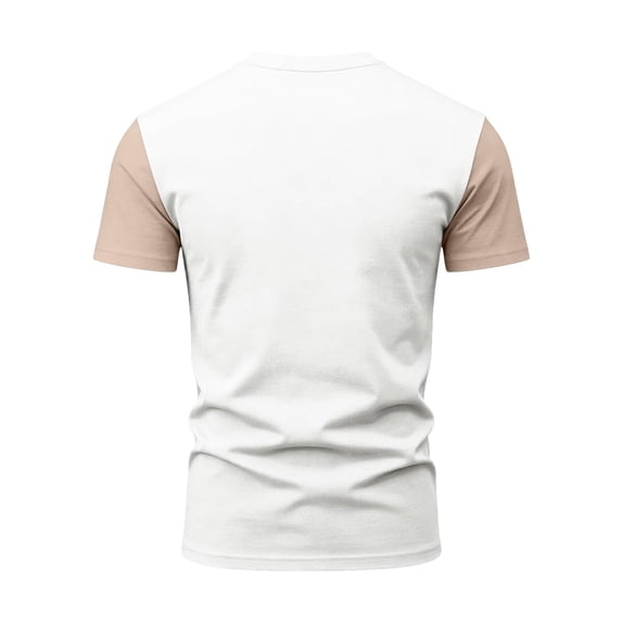 Afdoent T Shirts For Men Short Sleeve Pocket T-Shirt Comfortable Crew Neck Casual Color Block Top Soft Breathable Daily Wear Tee Summer Loose Fit