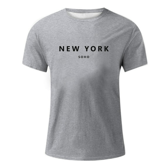 Afdoent T Shirts For Men Male Casual Short Sleeve T Shirt With Letter Print And City Theme For Daily Wear And Outings Comfortable Fit Soft Comfort Tee Shirts