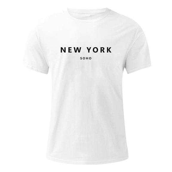Afdoent T Shirts For Men Male Casual Short Sleeve T Shirt With Letter Print And City Theme For Daily Wear And Outings Comfortable Fit Soft Comfort Tee Shirts