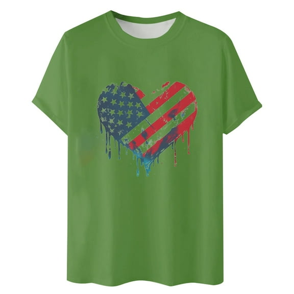 Afdoent T Shirts For Men Male Independence Day Print Graphic T Shirts Casual Loose Fit Short Sleeve Crew Neck Summer Tops For Daily Wear Soft Comfort Tee Shirts