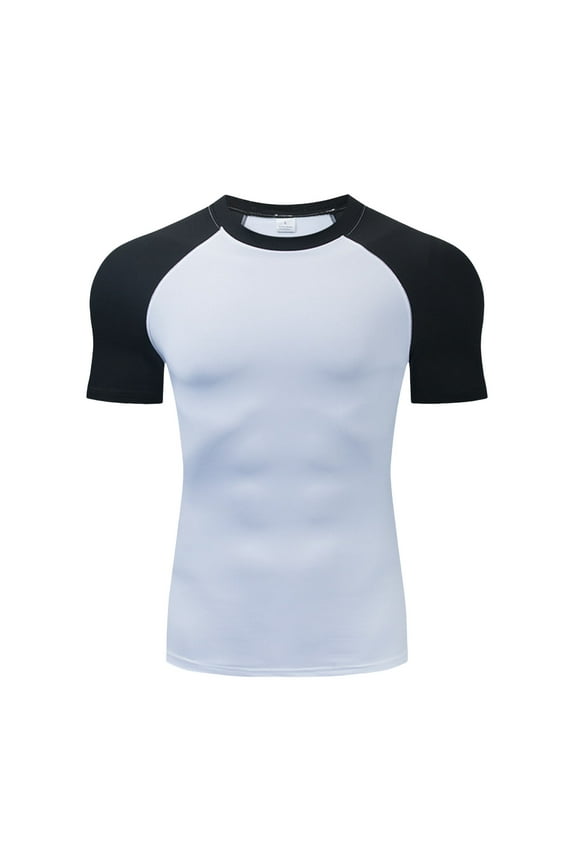 T Shirts For Men Male Tight Fitting Training Clothes Sports Fitness Clothes Running Clothes Sweat Wicking Quick Drying Short Sleeve T Shirt Top Classic Tee