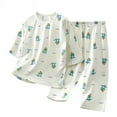 thumbnail image 1 of Afdoent Toddler Baby Girl Clothes Boys And Girls Version Of Air Conditioning Clothing Baby Quarter Sleeve Two Piece Pajama Home Wear Classic 4-5 Years, 1 of 2