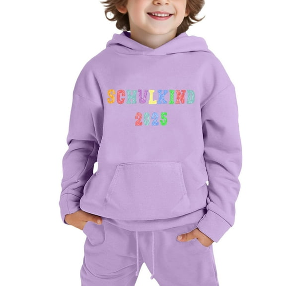 Afdoent Toddler Boy Outfits Hooded Sweatshirt Set For Kids For Daily Wear Stylish Print Design Comfortable 10-11 Years