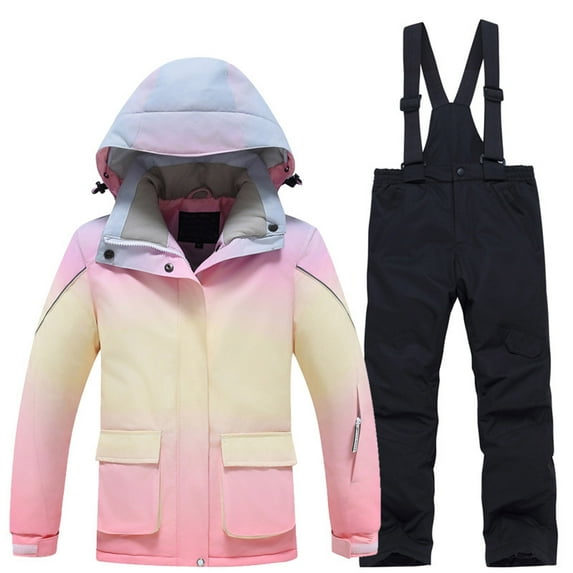 Afdoent Toddler Girl Clothes Girls Ski Winter Water Windproof Thermal Snowsuit Jacket Pants Outfit For Cold Weather Outdoor Activities 7-8 Years