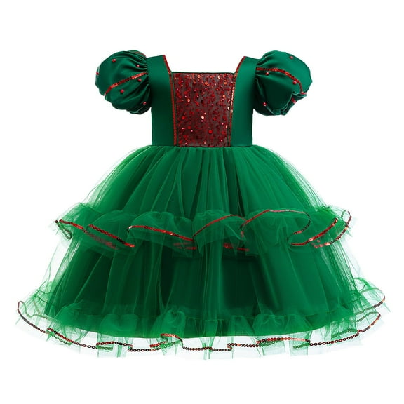 Afdoent Toddler Girls Dress Christmas Elegant Party Dress For Girls Holiday Celebration Gown Pageant Attire With Festive Design Girl Outfit 5-6 Years
