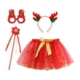 thumbnail image 1 of Afdoent Toddler Girls Dress Kids Christmas Dance Party Cartoon Skirt Ballet Skirts Hairband 4Pcs Set 4-6 Years, 1 of 3