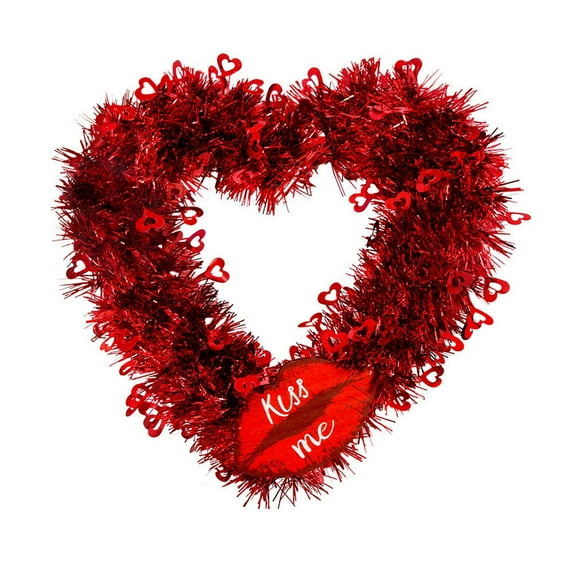 Afdoent Valentine's Day Heart Wreath Fuuny Cute Heart Shaped Garland Valentine's Day Decorations For Home Festival Window Wall Home Wedding Party Decor