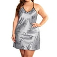 thumbnail image 1 of Afdoent Valentines Pajamas For Women Valentine's Day Heart Print Nightgown Sexy Deep V Neck Backless Ice Silk Suspender Skirt Comfortable, 1 of 5