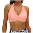 thumbnail image 1 of Afdoent Women Bikini Top Ladies Solid Color Push Up Swimsuit Top Beachwear, 1 of 5