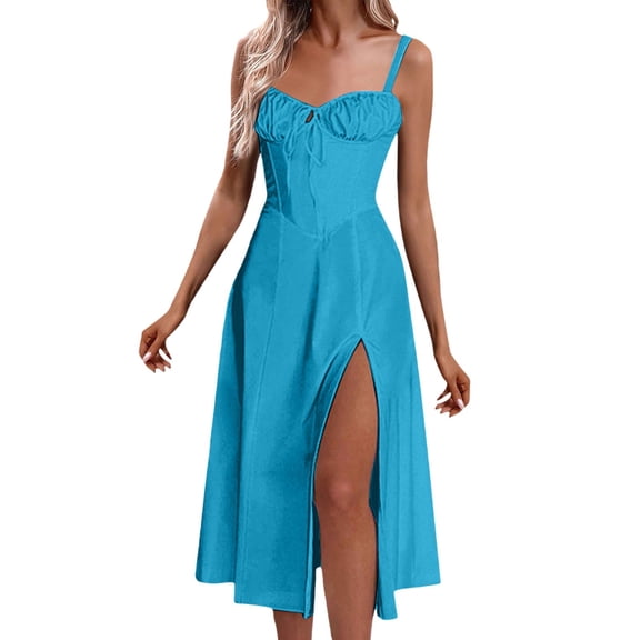 Afdoent Women Dress Female Sleeveless Sling Long Dress Summer Solid Color Backless A Line Bandage Dress Fashion Trendy 2025