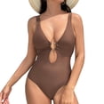 thumbnail image 1 of Afdoent Women One Piece Swimsuits Bikini Swimsuit With Tie Straps Solid Color Swimsuit Beach Vacation Clothes 2026 Summer Swimwear, 1 of 9