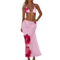 thumbnail image 1 of Afdoent Women's Bikini Sets Triangle Bikini Sets Floral 3 Piece Swimsuit Bathing Suit Cover Up Long Skirt Beach Swimwear, 1 of 6