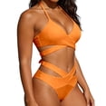 thumbnail image 1 of Afdoent Women's Bikini Sets Two Piece High Waisted Push Up Swimsuit Wrap 2 Piece Bathing Suit 2026 Retro Swimsuit, 1 of 8