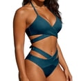 thumbnail image 1 of Afdoent Women's Bikini Sets Two Piece High Waisted Push Up Swimsuit Wrap 2 Piece Bathing Suit Beachwear, 1 of 8