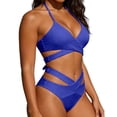thumbnail image 1 of Afdoent Women's Bikini Sets Two Piece High Waisted Push Up Swimsuit Wrap 2 Piece Bathing Suit Beachwear, 1 of 8