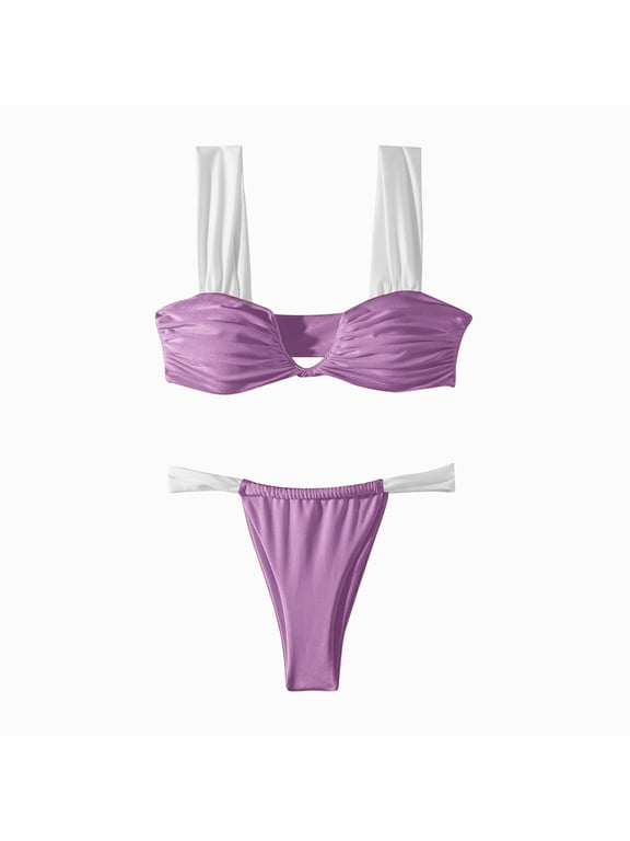 Women's Bikini Sets Womens Lacing Backless Swimwear Summer Two Piece Bikini Swimsuits For Summer Beach Swimwear