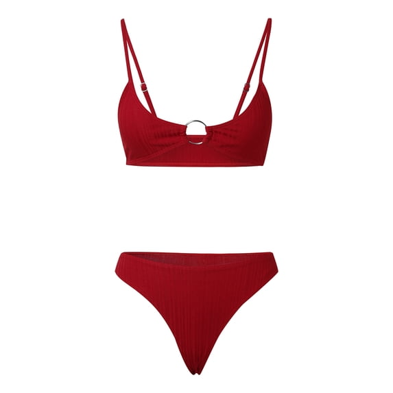 Afdoent Women's Bikini Sets Womens Swimwear Summer Two Piece Swimsuit Adjustable Strap Beach Bikini Vintage Swimwear