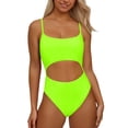 thumbnail image 1 of Afdoent Women's One Piece Swimsuits Womens Neck Front Lace Up Back High Cut Monokini Swimsuit 2026 Summer Swimwear, 1 of 5
