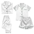 thumbnail image 1 of Afdoent Women's Pajama Sets 4Pcs Plus Size Casual Pajamas Lace Suspenders Shorts Home Wear Soft Sleepwear, 1 of 2