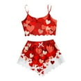 thumbnail image 1 of Afdoent Women's Pajamas Ladies Valentine's Day Tank Top And Shorts Love Heart Print 2 Piece Sexy Pajama Set For Women Nightwear, 1 of 4