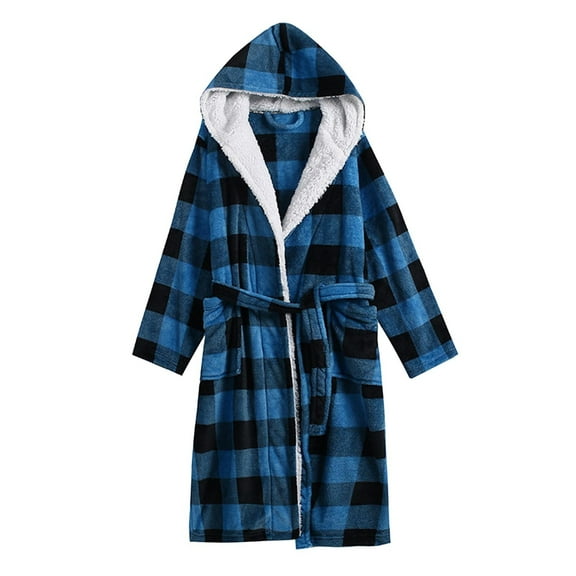 Afdoent Women's Robe Robe Hooded Mens Bathrobe Big And Tall Bath Robe For Men And Women Ladies Loungewear
