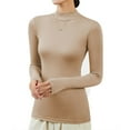 thumbnail image 1 of Afdoent Women's Turtleneck Pullover Women's Turtleneck Long Sleeve Shirt Women's Tight Thermal Top Slim Fit Basic Tops Pullover Undershirt Elegant Womens Fall Tops, 1 of 8