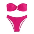 thumbnail image 1 of Afdoent Womens Bikini Sets Solid Color Strapless Two Piece Bikini Swimsuit For Women Beachwear, 1 of 3