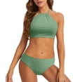 thumbnail image 1 of Afdoent Womens Bikini Sets Two Piece Solid Color Crop Tops Bathing Suits Swimsuits Beach Swimwear 2026, 1 of 5