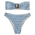 thumbnail image 1 of Afdoent Womens Bikini Sets Womens Stripe Printed Beach New Strapless Split Triangle Bikini Swimsuit Bathing Suit 2026 Summer Vacation Outfits, 1 of 3