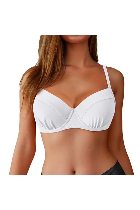 Womens Bikini Tops Underwire Push Up Bikini Top Solid Color Women Swimsuit Tops Bathing Suit Bra Tops Only