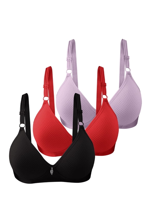 Womens Bras Women's Front Side Buckle Lace Edge No Underwire Movement Seamless Gathering Adjustment Yoga Sleep Large Bra Comfy