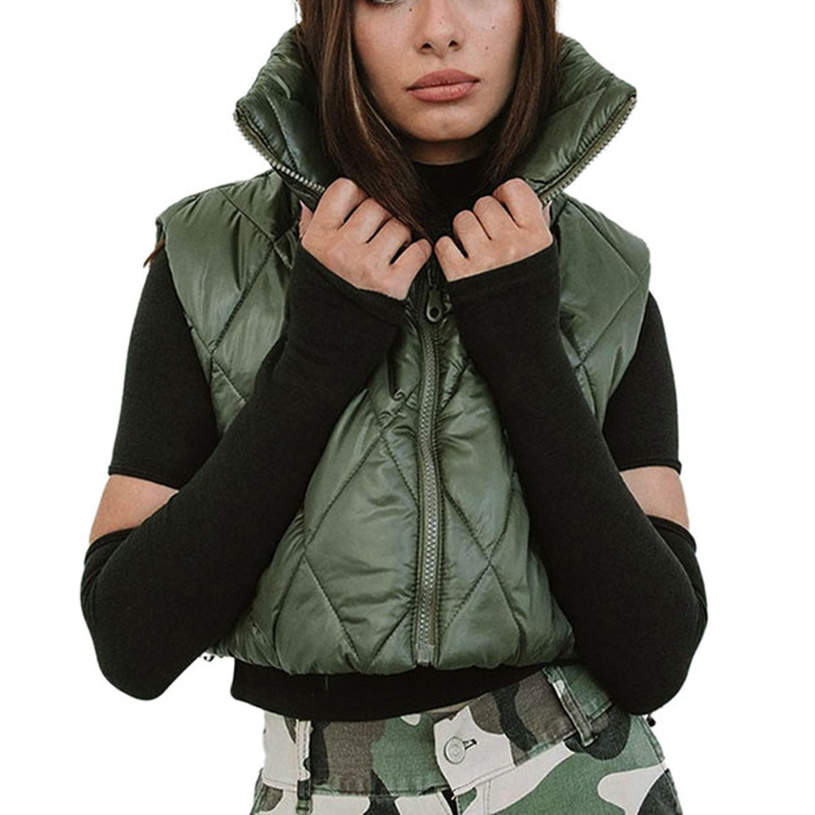 Afdoent Womens Coats Winter Vest Jackets Sleeveless Jacket Overcoat