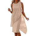 thumbnail image 1 of Afdoent Womens Dresses Summer Casual Dress Elegant Asymmetric Chiffon Sleeveless Dress For Stylish Comfortable Breathable Vacation Fashion Outfits, 1 of 5