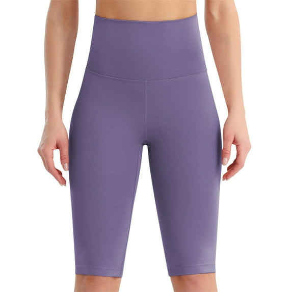 Afdoent Womens Leggings Ladies High Waist Tight Sports Elastic Solid Color Fitness Yoga Knee Length Pants Workout Yoga Pants