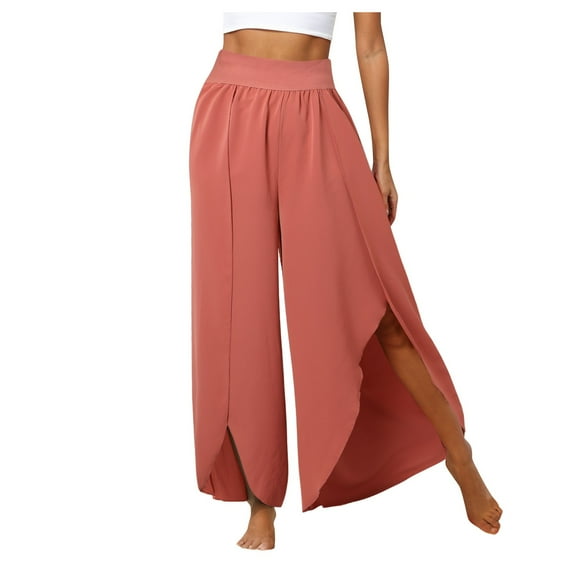 Afdoent Womens Leggings Spring Summer New Slit Pants Loose Casual Yoga Pants Workout Yoga Pants