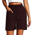 thumbnail image 1 of Afdoent Womens Shorts Casual Drawstring Shorts With Large Pockets Lightweight Comfortable Elastic Waist For Summer Outdoor Travel Beach Vacation Outfits, 1 of 4