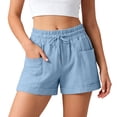 thumbnail image 1 of Afdoent Womens Shorts Linen Shorts Casual Summer Shorts High Waisted Comfy Pull On With Pockets Vacation Clothes, 1 of 6