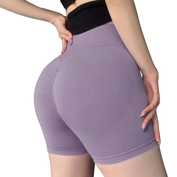 Afdoent Womens Shorts Women's Yoga Shorts Fashion Casual Seamless High Waisted Lift Summer Running Fitness Shorts Breathable