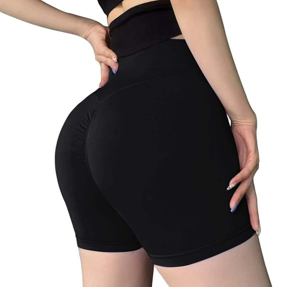 Afdoent Womens Shorts Women's Yoga Shorts Fashion Casual Seamless High Waisted Lift Summer Running Fitness Shorts Comfortable