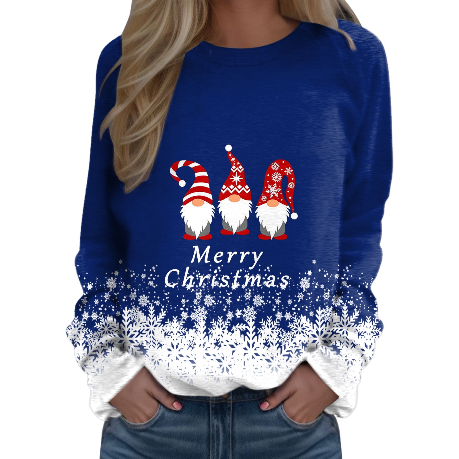 Afdoent Womens Sweatshirts Ladies Daily Merry Christmas Graphic