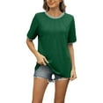 thumbnail image 1 of Afdoent Womens Tops Ladies Fashion Casual Top Crew Neck T Shirts Summer Short Sleeve Casual Loose T Shirt Top Fashion Clothes, 1 of 8