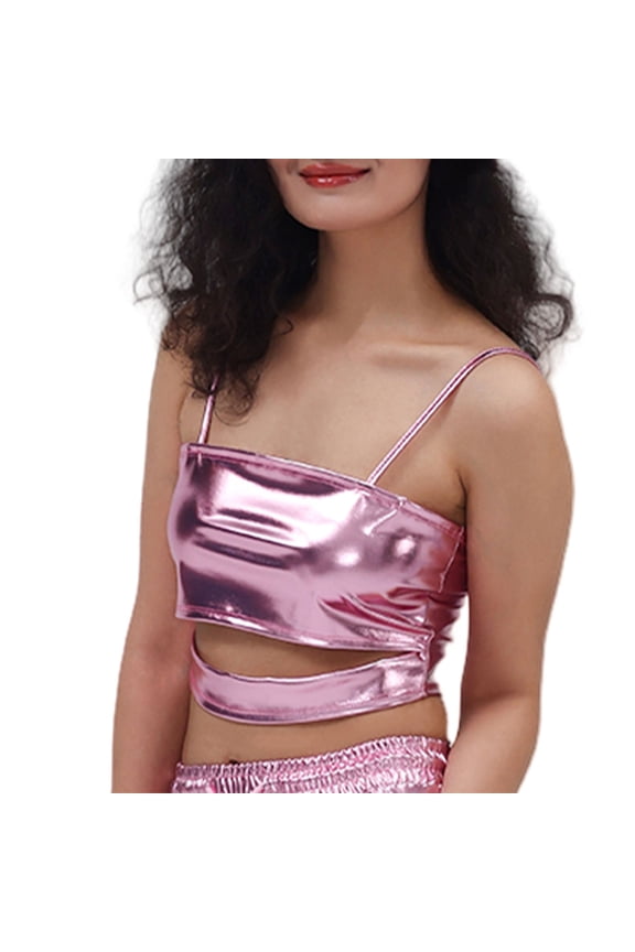 Womens Tops Ladies Leather Top Up Performance Dress Nightclub Sexy Leather Top Up Trendy Clothes