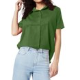 thumbnail image 1 of Afdoent Womens Tops Ladies Solid Color Casual Short Sleeve Shirt Stylish Comfortable Fit Elegant, 1 of 5